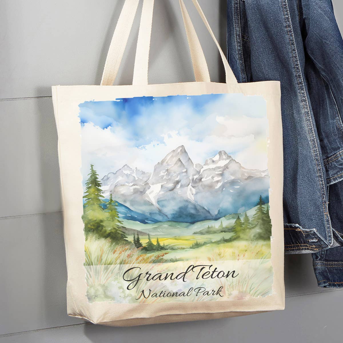 Grand Teton National Park Wyoming 12 oz Canvas Tote Bag