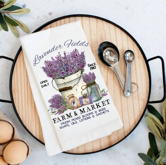 Lavender Field Farm & Market Cotton Tea Towels
