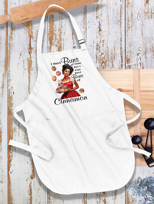 Buns of Steel Buns of Cinnamon Funny Kitchen Cotton Apron