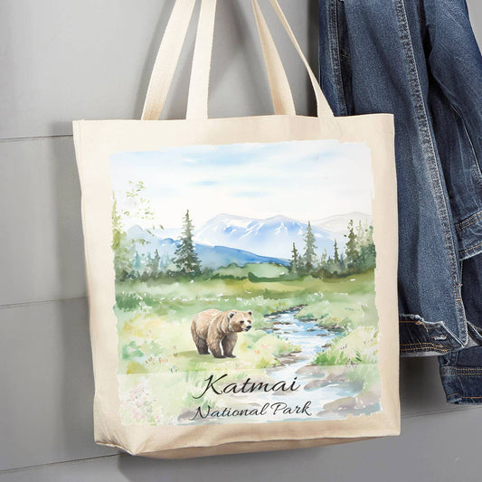 Katmai National Park Alaska  12 oz Canvas Tote Bag