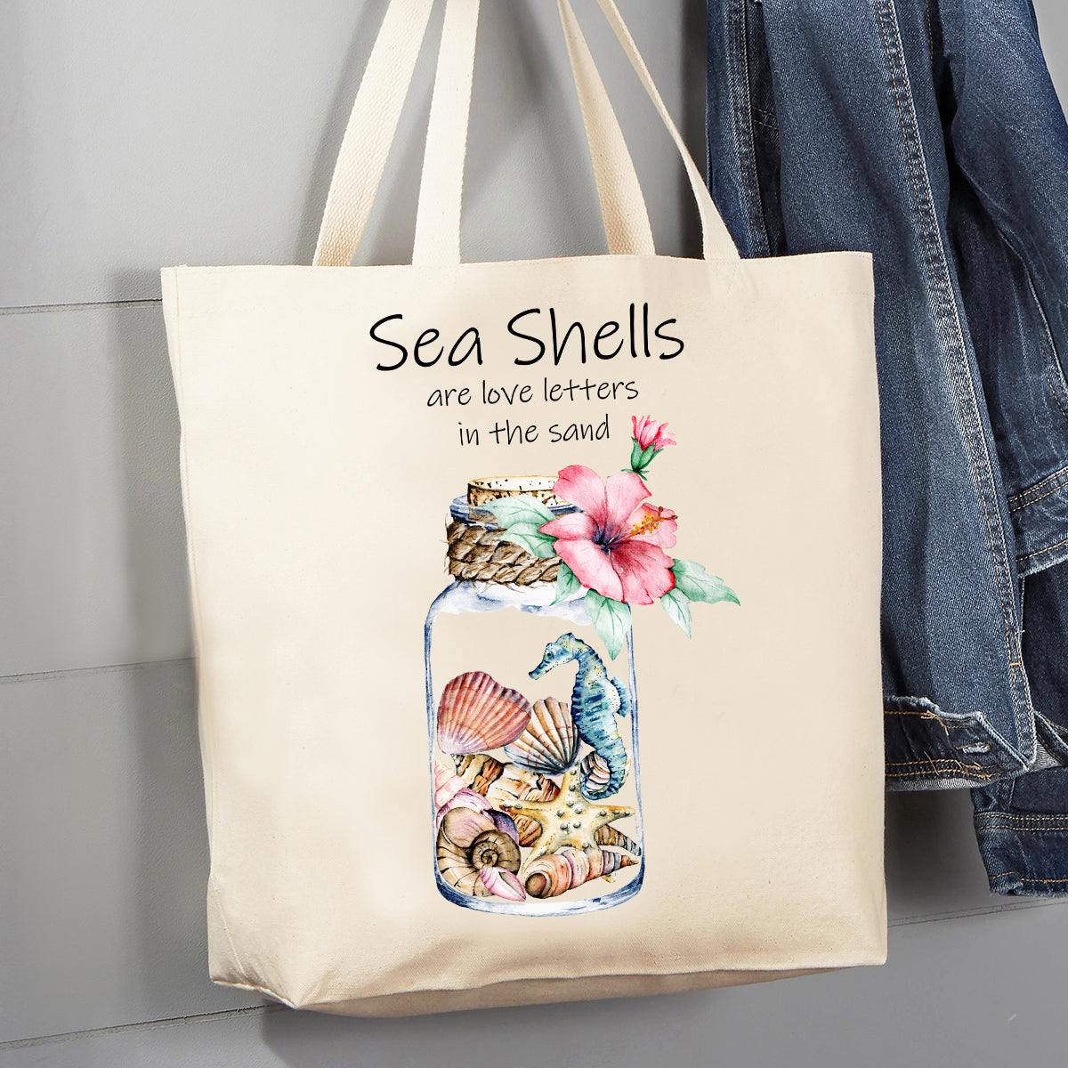 Sea Shells are a Love Letter  12 oz Canvas Tote Bag