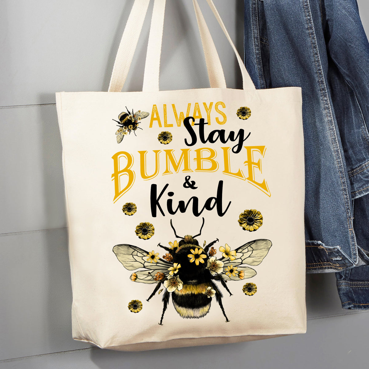 Always be Bumble & Kind Honey Bees 12 oz  Canvas Tote Bag