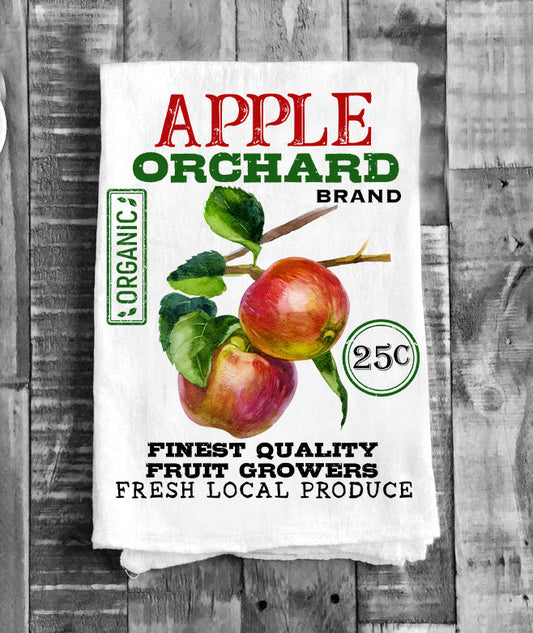 Farmhouse Apple Orchard Organic Flour Sack Tea Towel