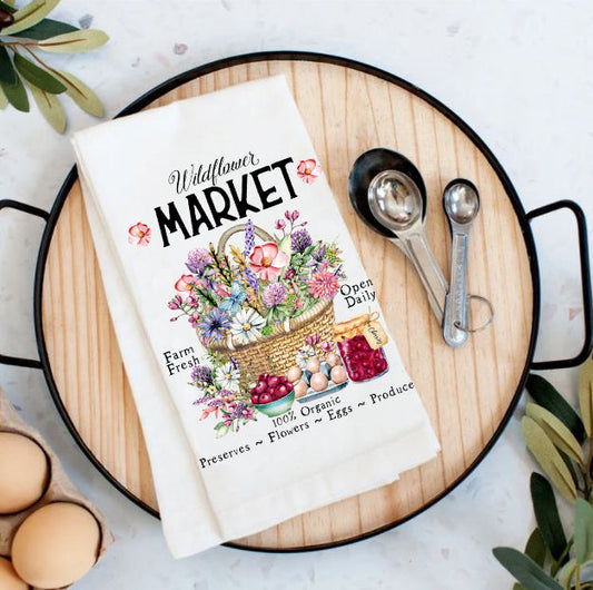 Wildflower Country Market Farm Fresh Cotton Tea Towels
