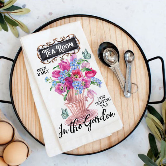 Tea Room in the Garden Tulips Cotton Tea Towels