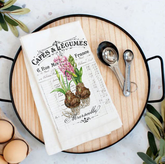 French Spring Bulbs Florals Cotton Tea Towels