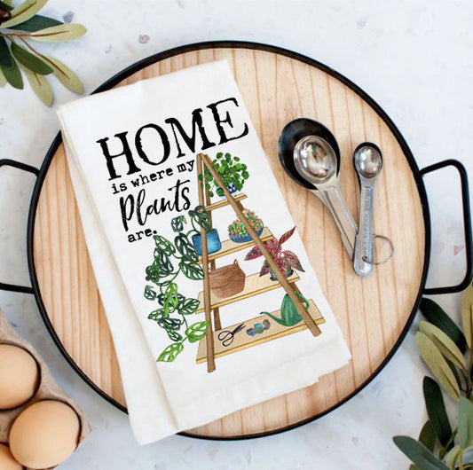 Home is where my Plants are House Plants Cotton Tea Towels