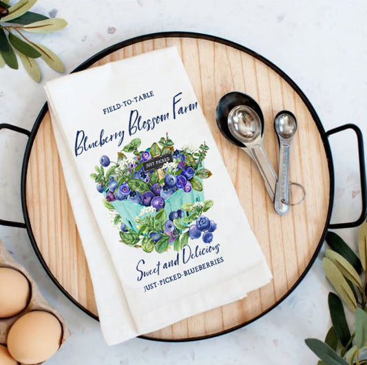 Blueberry Country Farm Fruit Kitchen Cotton Tea Towels