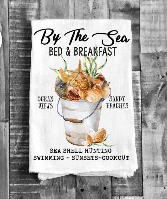 By The Sea Bed & Breakfast Beach Ocean Flour Sack Tea Towel
