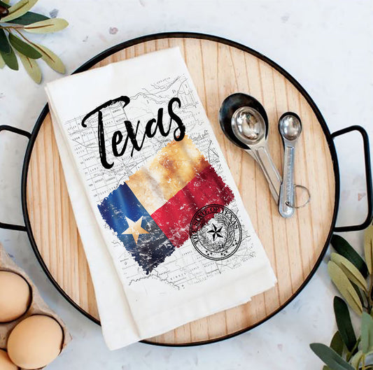 Texas State Flag Souvenir  Flour Sack Tea Towel