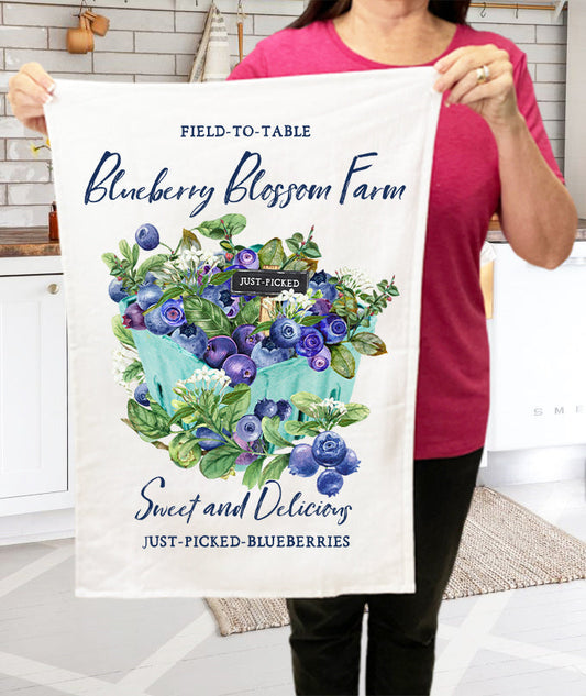Blueberry Country Farm Fruit Kitchen Terry Cloth Towels