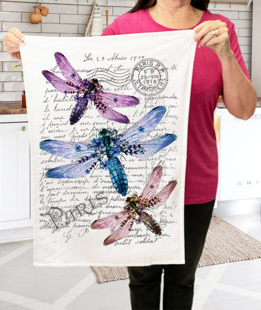 Dragon Fly French Paris Terry Towel