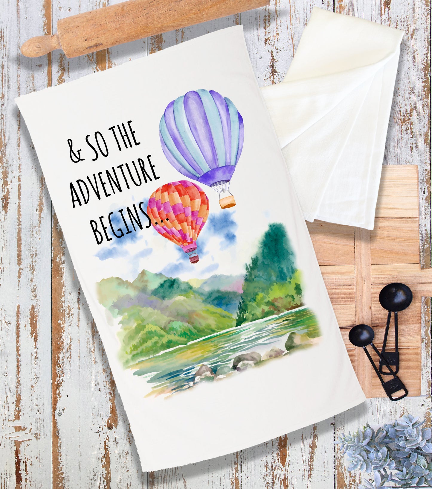 Adventure Begins Hot Air Balloons  Terry Cloth Towel
