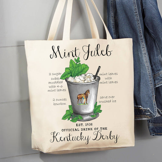 Kentucky Derby Mint Juleb Drink 12 oz Canvas Tote Bag