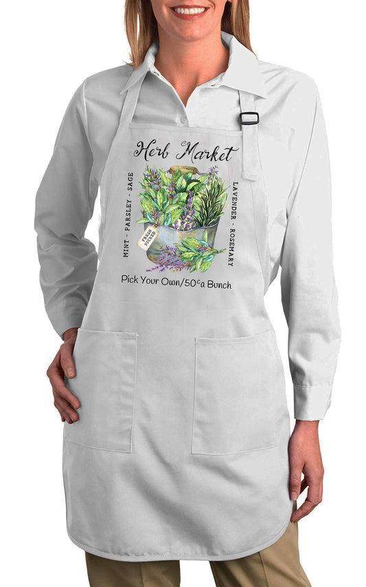 Farmhouse Herb Market Cotton Apron