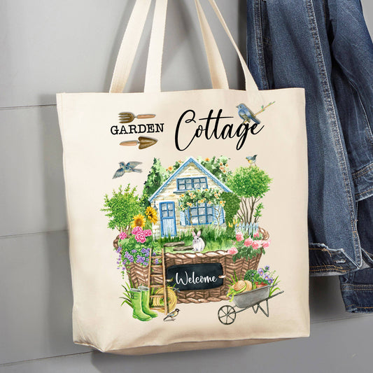 Garden Cottage Spring 12 oz Canvas Tote Bag