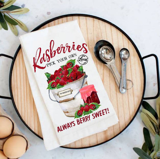 Country Farm Rasberry Fruit Kitchen Cotton Tea Towels