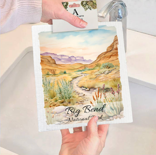 Set of 2 -  Big Bend National Park Texas SWEDISH DISH CLOTH