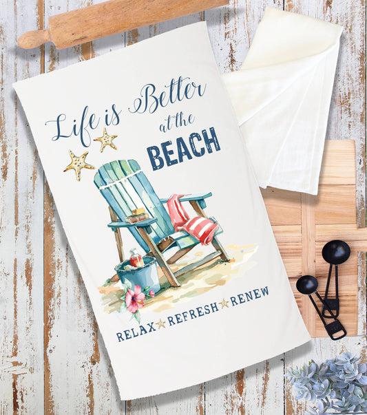 Coastal Life is better at the Beach Terry Cloth Towel