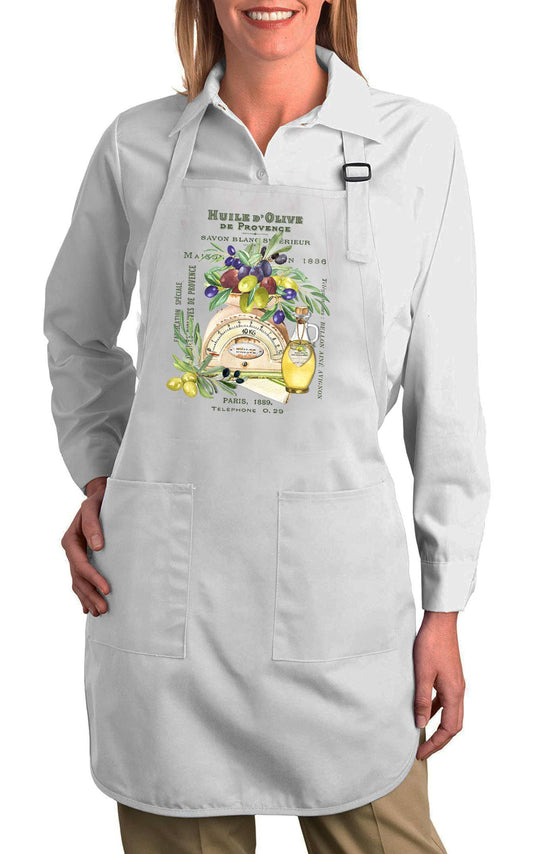 French Paris Huile D Olives Cotton Apron