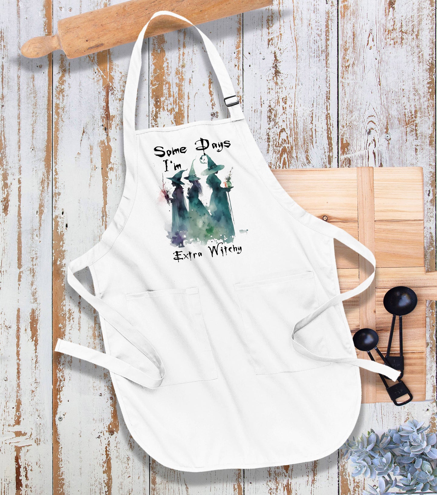 Halloween Some Days  Extra Witchy Kitchen Cotton Apron