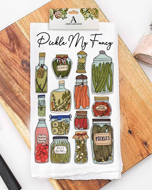 Pickle My Fancy Vintage Pickles Flour Sack Tea Towel