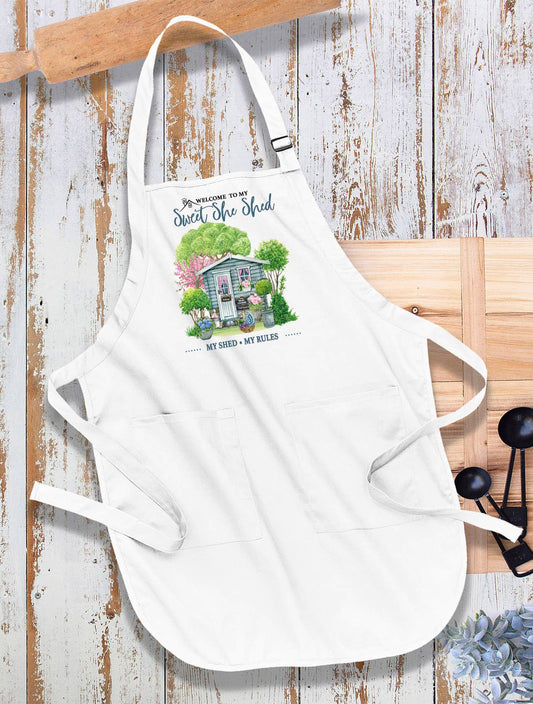 Welcome To My She Shed My Rules Kitchen Cotton Apron