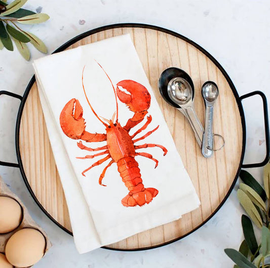 Maine Lobster Coastal Flour Sack Tea Towel