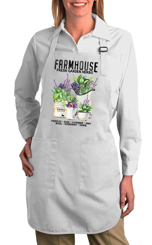 Farmhouse Fresh Garden Herbs Cotton Apron