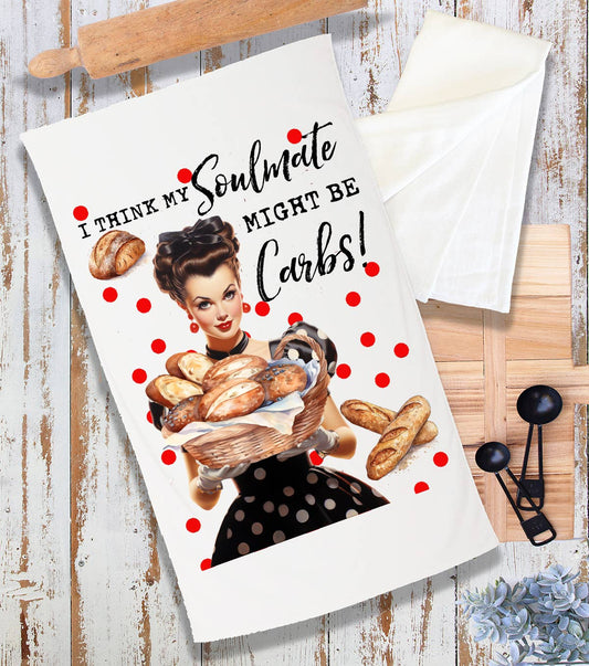 Think My Soulmate is Carbs Funny Terry Cloth Towel