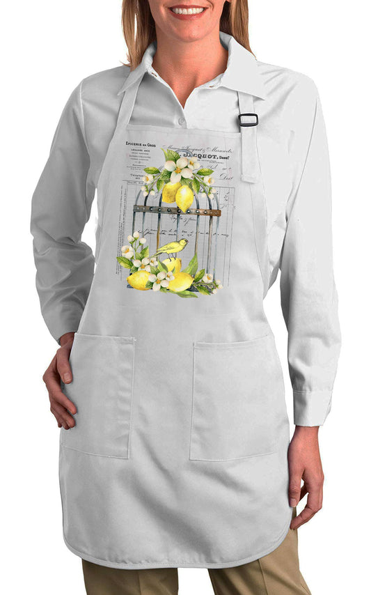 French Lemons Bird Cage Cotton Apron