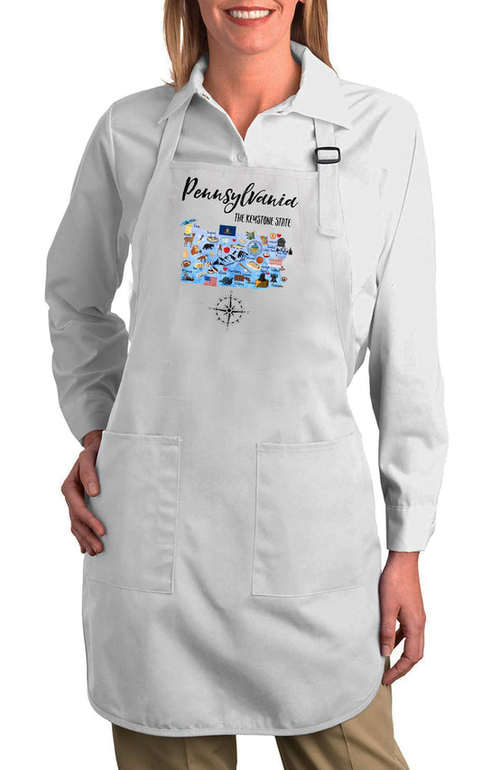 Pennsylvania State Map Souvenir Cotton Apron