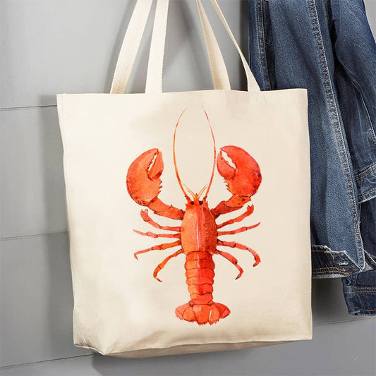 Maine Lobster Coastal Canvas Tote Bag