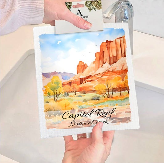 Set of 2 -  Capitol Reef National Park Utah  SWEDISH DISH CLOTH