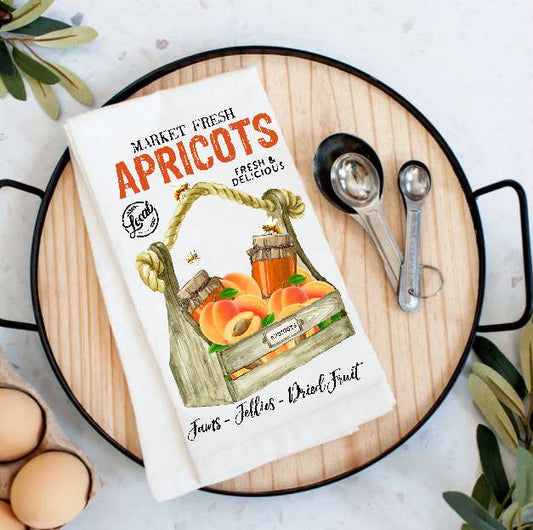 Country Farm Apricot Fruit Kitchen Cotton Tea Towels