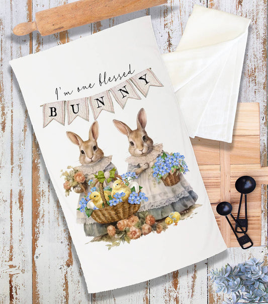 Easter Victorian One Bless Bunny Terry Cloth Towel