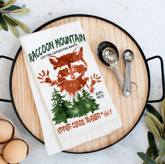 Raccoon Mountain Upper Class Trailer Trash Tea Towel
