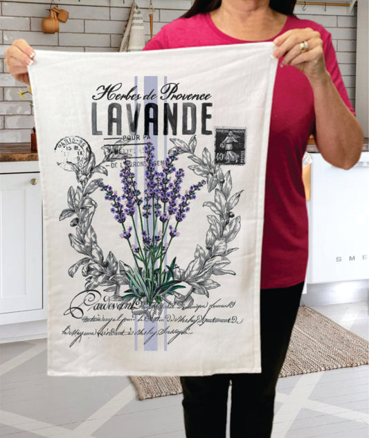 Vintage French Lavender Kitchen  Terry Towel