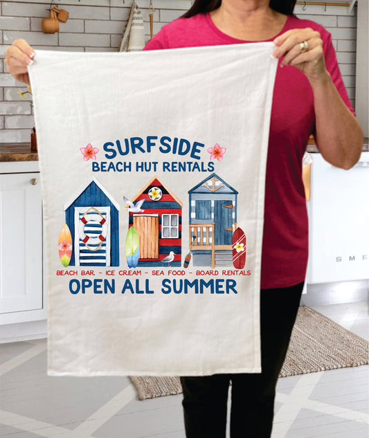 Surfside Beach Hut Summer Ocean  Terry Towel
