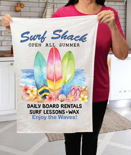 Surf Shack Surf Summer Ocean  Terry Towel