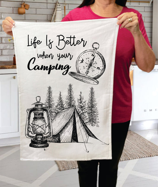 Life is Better when Your Camping Cotton Terry Towel