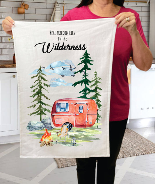 Real Freedom in Wilderness Camper Cotton Terry Towel