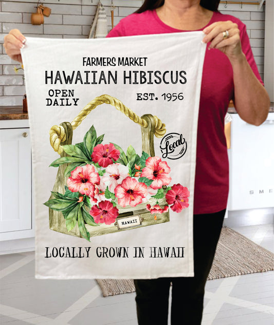 Hawaii State Flower Hibiscus Souvenir  Terry Towel