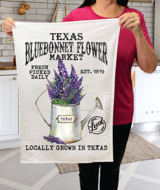 Texas State Flower Bluebonnet Souvenir  Terry Towel