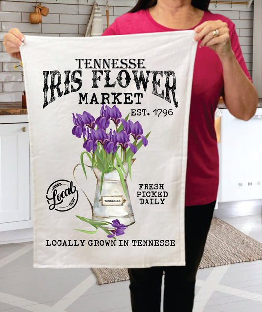 Tennessee State Flower Iris Souvenir  Terry Towel