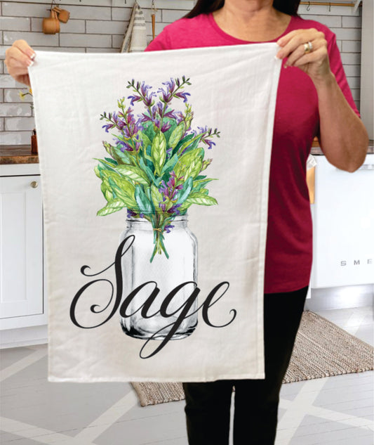 Farm Fresh Herbs Sage Kitchen  Terry Towel
