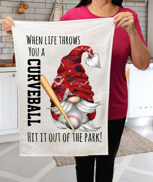 Gnome Baseball Red Team Colors  Terry Towel