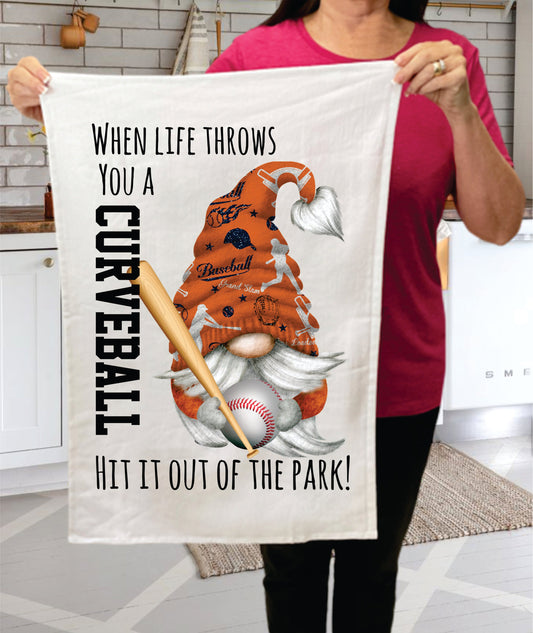 Gnome Baseball Orange & Blue Team Colors  Terry Towel