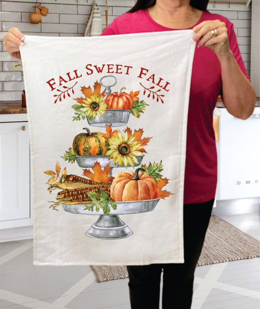 Fall Sweet Fall Pumpkins Corn Flowers Cotton Terry Towels